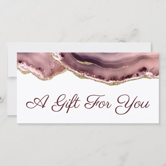 certificado de presente de rosa agata empoeirado (Frente)