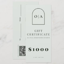 Certificado de Presente de Salão de Arco Verde Mod