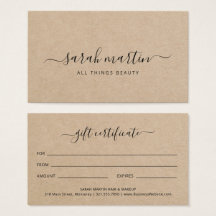 Certificado de Presente de Salão de Bela Marrom El