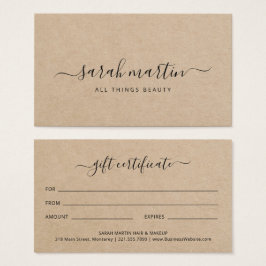 Certificado de Presente de Salão de Bela Marrom El