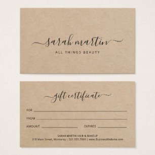 Certificado de Presente de Salão de Bela Marrom El