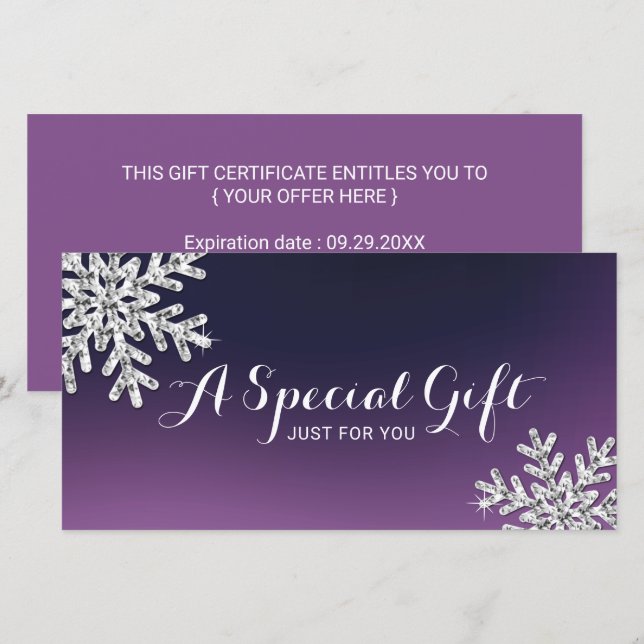 Certificado de Presente de Salão de Beleza em Floc (Frente/Verso)