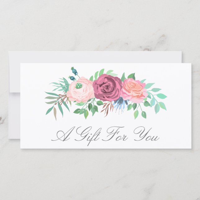 Certificado de Presente de Salão de Beleza Floral  (Frente)