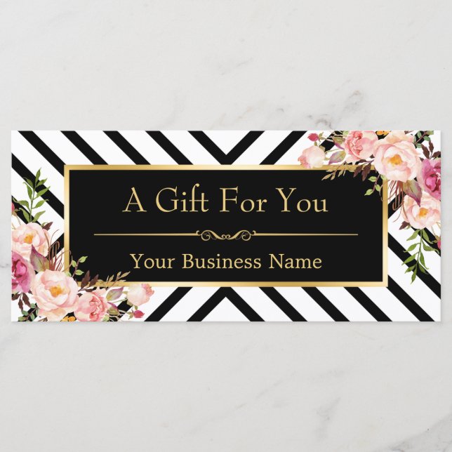 Certificado de Presente de Salão de Cabelo Dourado (Frente)