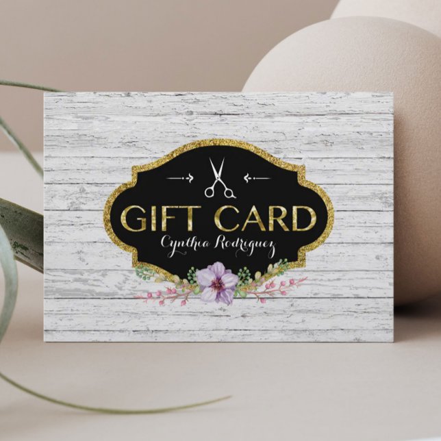 Certificado de Presente de Salão de Cabelo Vintage (Criador carregado)