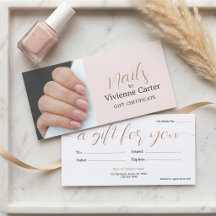 Certificado de Presente de Salão de Unhas com Foto