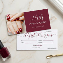 Certificado de Presente de Salão de Unhas com Foto