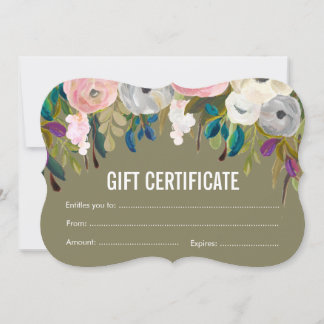 Certificado de Presente de Salão Floral Pintado Mo