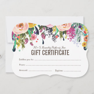 Certificado de Presente de Salão Floral Pintado Mo