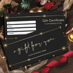 Certificado de Presente de Script Dourado Faux Mod