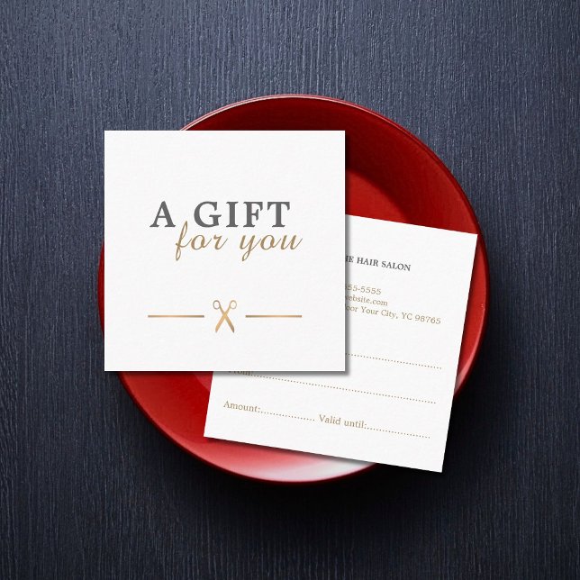 Certificado de Presente de Tesoura Dourada Elegant (Criador carregado)