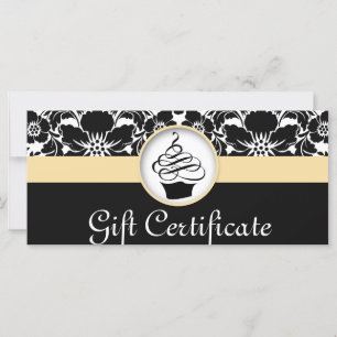 Certificado de Presente do cupcake Damasco Floral