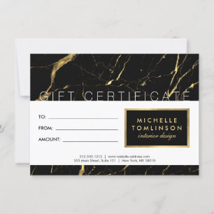 Certificado de Presente do Designer de Marble Pret