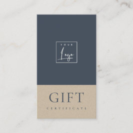 Certificado de Presente do Logotipo Kraft com Mari