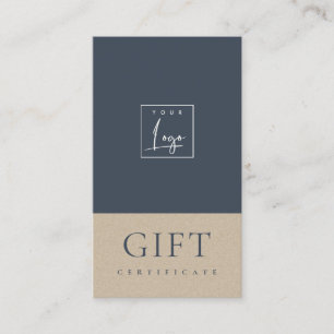 Certificado de Presente do Logotipo Kraft com Mari