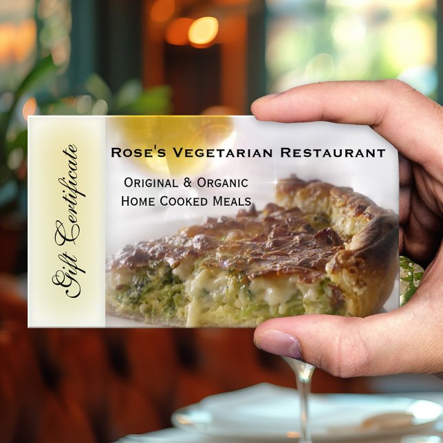 Certificado de Presente do Restaurante ou Voucher  (Gift certificate for a vegetarian or vegan restaurant featuring your custom photo)