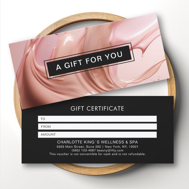 Certificado de Presente do Salão de Beleza Blush P (Blush Pink Beauty Salon Gift Certificate)