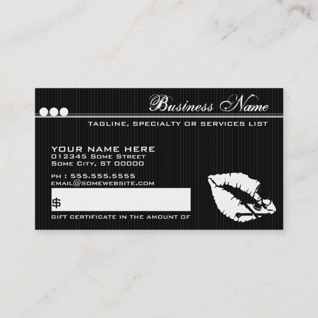 certificado de presente dos lábios do veneno (Frente)