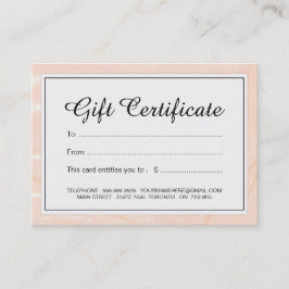 Certificado de presente Dourado cor-de-rosa do