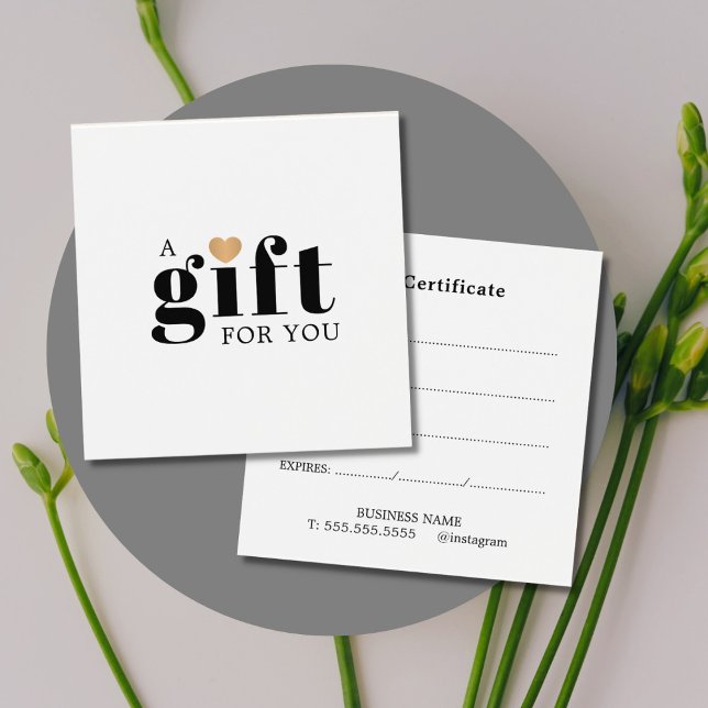 Certificado de Presente Dourado de Coração Limpo E (Criador carregado)