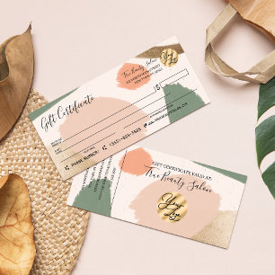 Certificado de Presente Dourado dos Tons da Terra