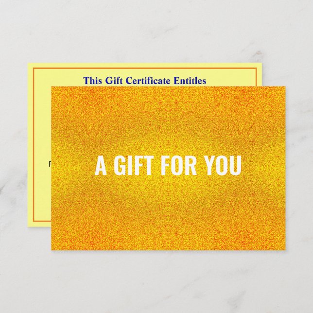 Certificado de Presente Dourado Elegante e Luxo (Frente/Verso)