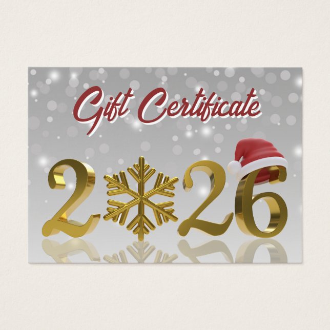 Certificado de Presente Dourado Grande Cartão de P (Frente)