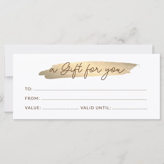 Certificado de Presente Dourado Minimalista Modern (Verso)