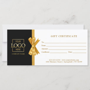 Certificado de Presente Dourado para Chic Black