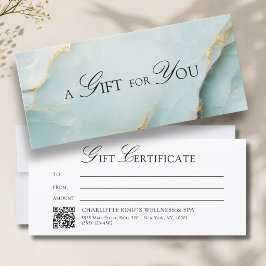 Certificado de Presente Elegante Código QR em Márm