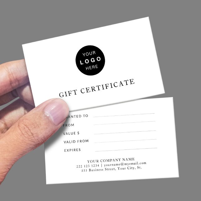 Certificado de presente elegante para logotipo de  (Criador carregado)