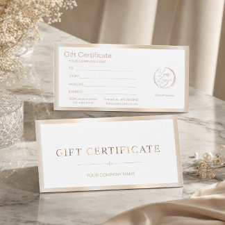 Certificado de Presente em Branco Elegante e Folha