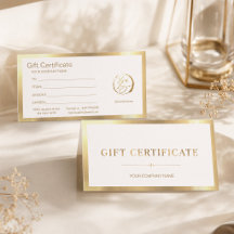 Certificado de Presente em Branco Elegante e Folha
