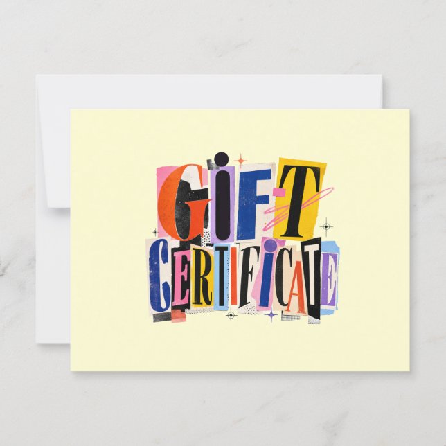 Certificado de Presente Empresarial Amarelo Colori (Frente)
