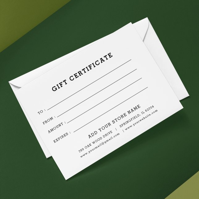Certificado de Presente Empresarial Editável Adici ( Business Gift Certificate With Logo)