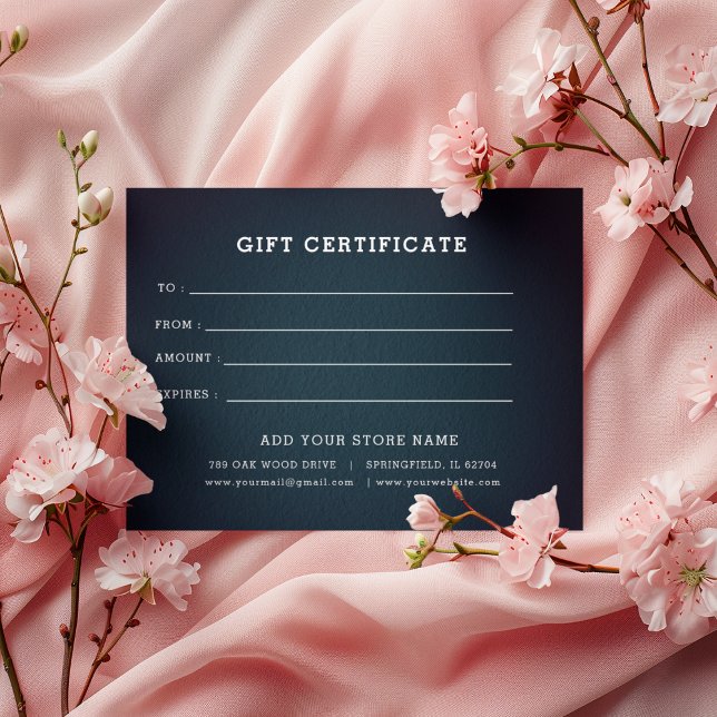 Certificado de Presente Empresarial Editável Adici ( Business Gift Certificate With Logo)