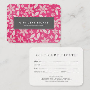Certificado de presente floral customizável