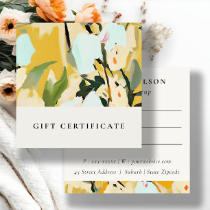 Certificado de Presente Floral Pintado de Ochre Am