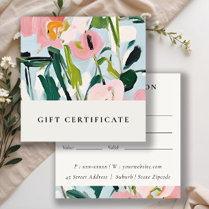 Certificado de Presente Floral Pintado Pintado a A