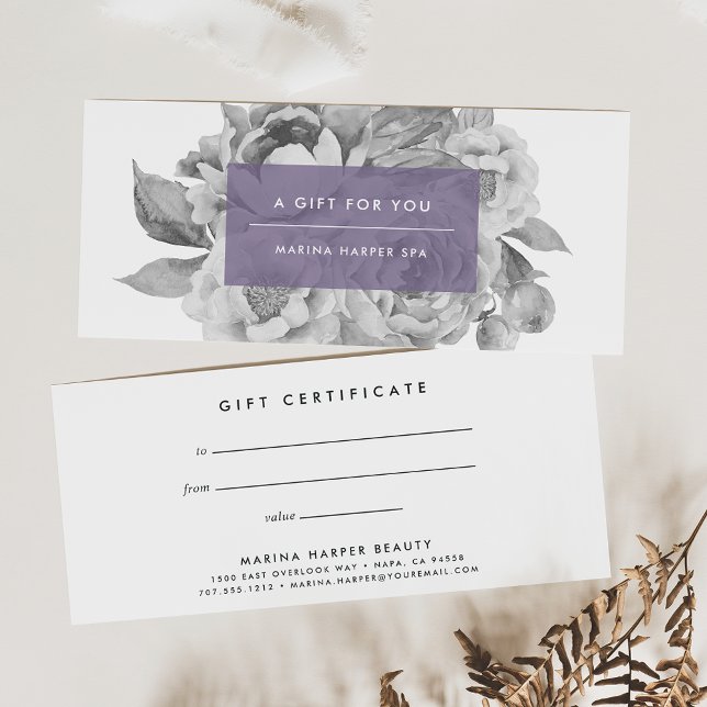 Certificado de Presente Floral Vintage | Lilac (Criador carregado)