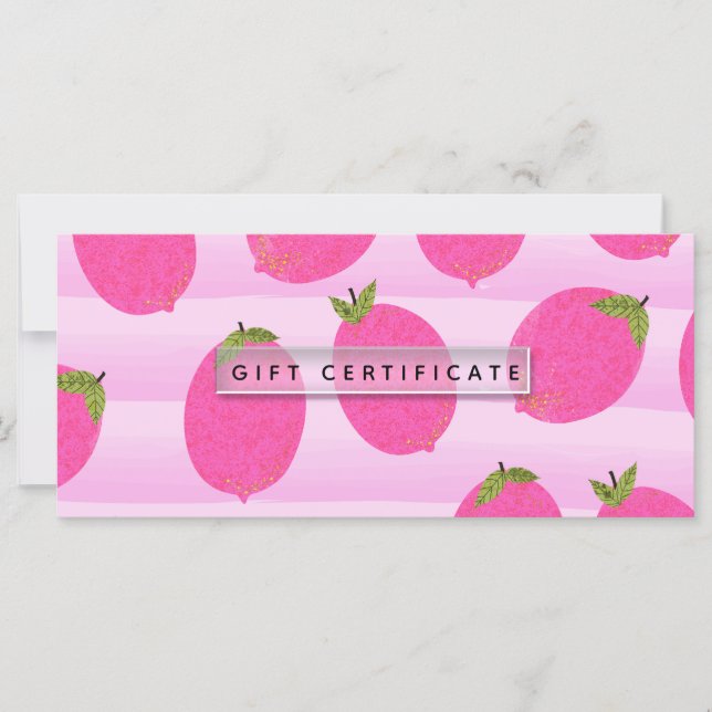 Certificado de Presente Frutas de Verão Limões Cor (Frente)