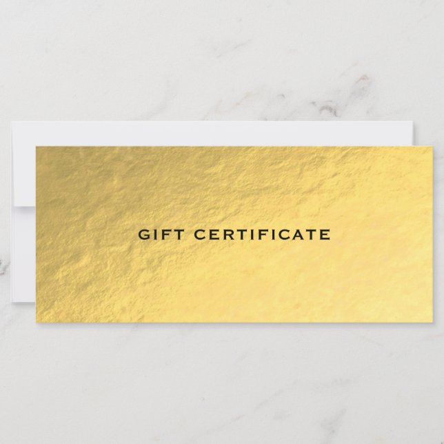 Certificado de Presente Glam Bilhete Dourado Ouro  (Frente)