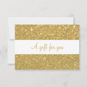 Certificado de Presente Glitter Dourado Chic