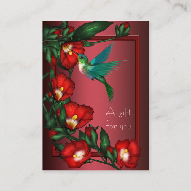 Certificado de Presente Hibisco Beija-flor Cartões (Frente)