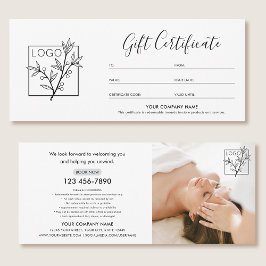 Certificado de Presente Logotipo Foto Moderno Cart