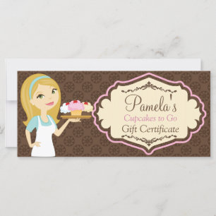 Certificado de presente louro 3 do cupcake D12 do
