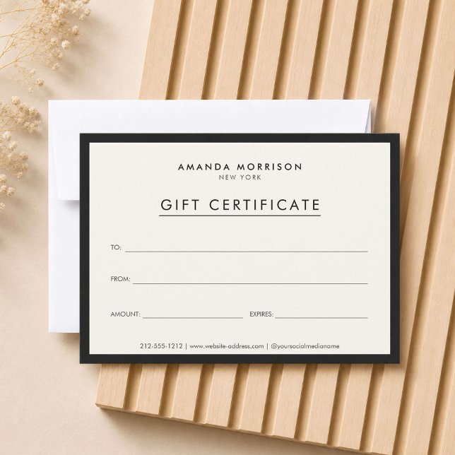 Certificado de Presente Luxo Minimalista Marfim (Criador carregado)