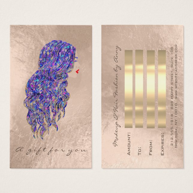 Certificado de Presente Maquiagem de Cabeça Dourad (Frente & Verso)
