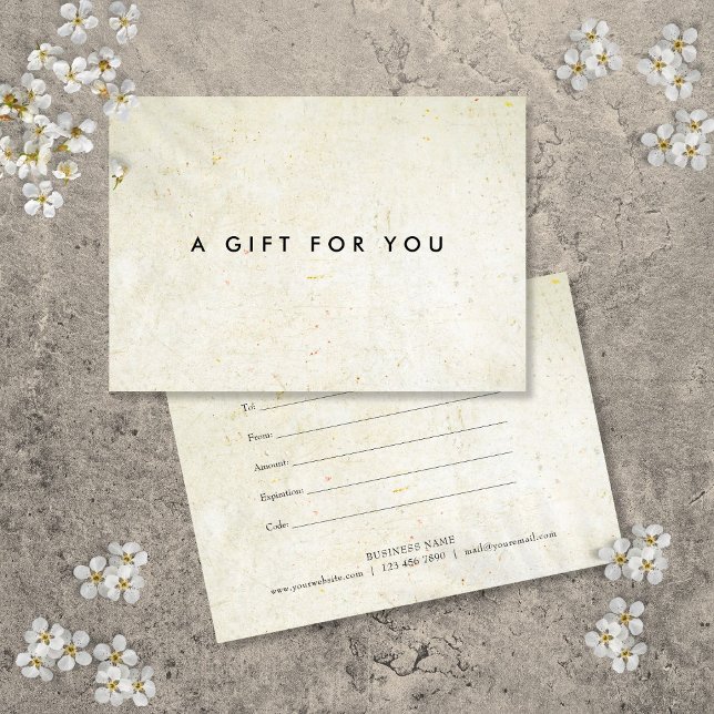 Certificado de Presente Minimalista Antigo Boho (Minimalist Antique Boho Gift Certificate)