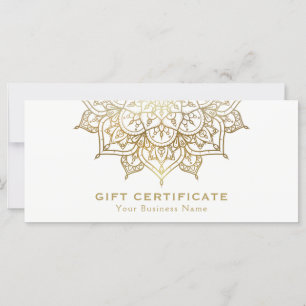 Certificado de Presente Minimalista Branco Mandala